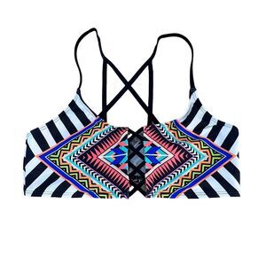 PINK by Victoria Secret Strappy Back‎ Tankani Aztec Geometric Multicolor Sz Lg
